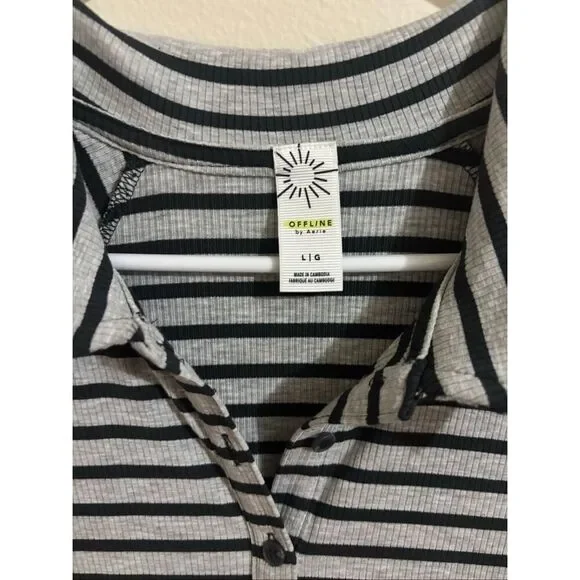 ❤️Offline By Aerie Thumbs Up Heavyweight Polo Maxi Dress SzL - Picture 3 of 5